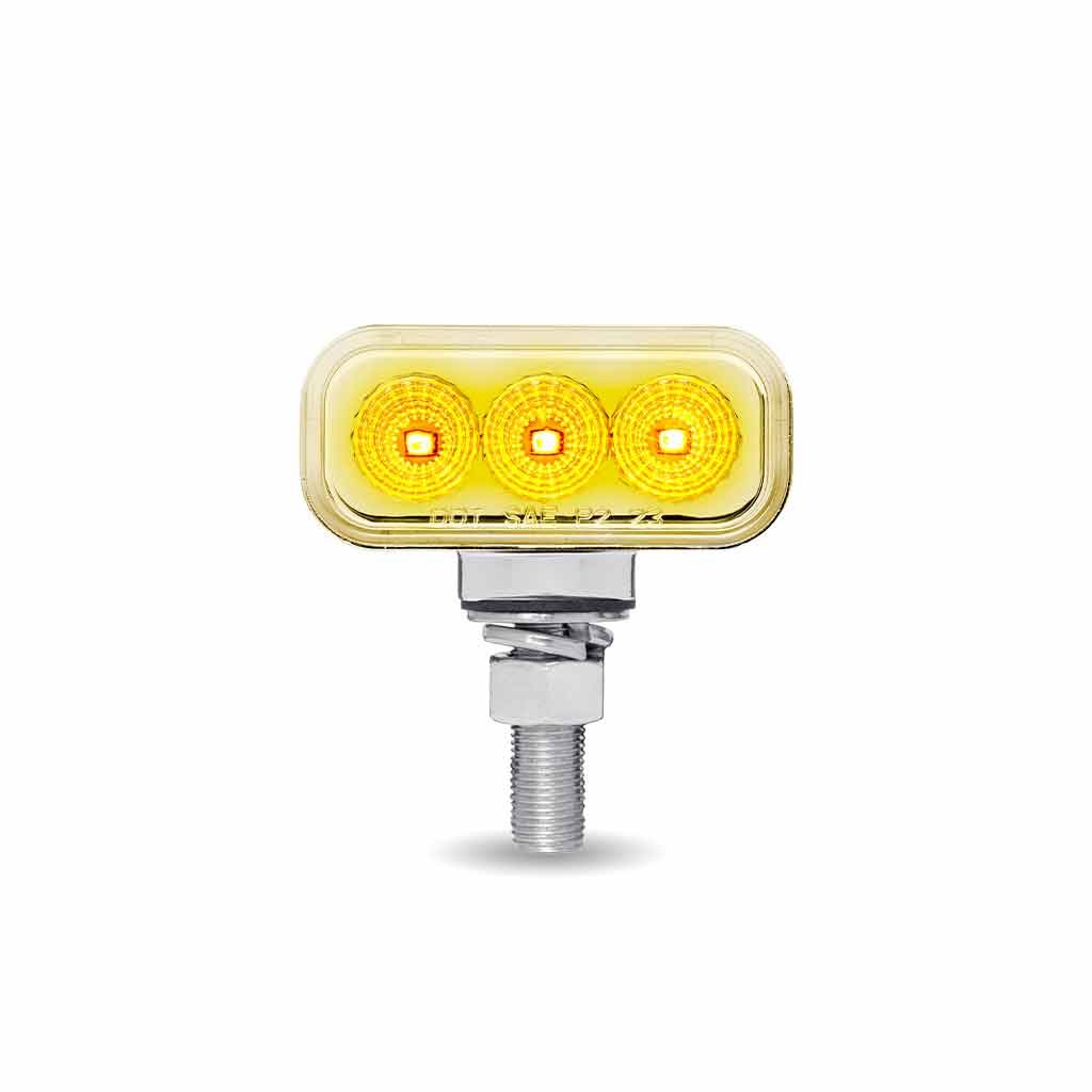 TLED-DR1XP_FRONT_AMBER Amber/Red Clearance Marker to Purple Auxiliary 1.5" x 3" Mini Double Face Rectangular Light with Reflector LEDs - 20 Diodes - Image 3