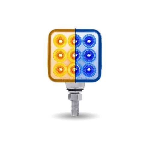 Turn & Tail to Blue Auxiliary 3" Mini Double Face Square Light with Reflector LEDs - 30 Diodes-TLED-DS3XB1