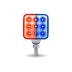 Amber/Red Stop, Turn & Tail to Blue Auxiliary 3" Mini Double Face Square Light with Reflector LEDs - 30 Diodes - Image 5