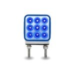 Amber/Red Stop, Turn & Tail to Blue Auxiliary 3" Mini Double Face Square Light with Reflector LEDs - 30 Diodes - Image 4