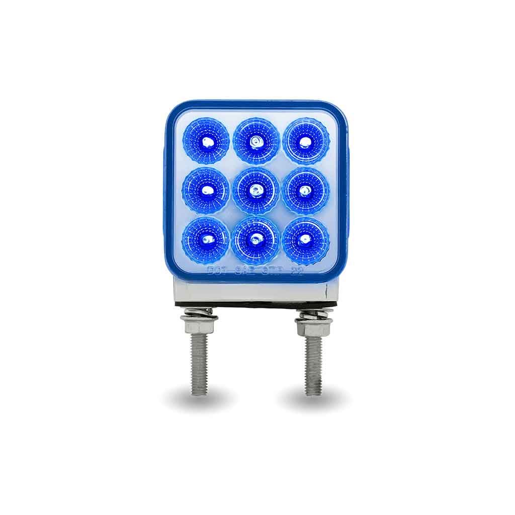 TLED-DS3XB2_BLUE_ON Amber/Red Stop, Turn & Tail to Blue Auxiliary 3" Mini Double Face Square Light with Reflector LEDs - 30 Diodes - Image 4