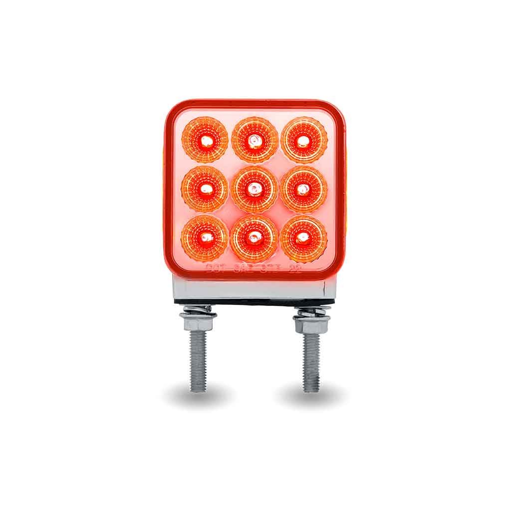 TLED-DS3XB2_RED_ON Amber/Red Stop, Turn & Tail to Blue Auxiliary 3" Mini Double Face Square Light with Reflector LEDs - 30 Diodes - Image 3