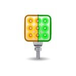 Turn & Tail to Green Auxiliary 3" Mini Double Face Square Light with Reflector LEDs - 30 Diodes-TLED-DS3XG1
