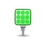 Amber/Red Stop, Turn & Tail to Green Auxiliary 3" Mini Double Face Square Light with Reflector LEDs - 30 Diodes - Image 4