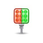 Amber/Red Stop, Turn & Tail to Green Auxiliary 3" Mini Double Face Square Light with Reflector LEDs - 30 Diodes - Image 5
