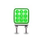 Amber/Red Stop, Turn & Tail to Green Auxiliary 3" Mini Double Face Square Light with Reflector LEDs - 30 Diodes - Image 4