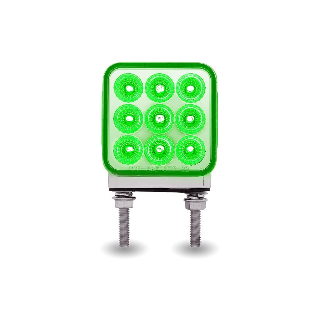 TLED-DS3XG2_GREEN_ON Amber/Red Stop, Turn & Tail to Green Auxiliary 3" Mini Double Face Square Light with Reflector LEDs - 30 Diodes - Image 4