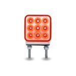 Amber/Red Stop, Turn & Tail to Green Auxiliary 3" Mini Double Face Square Light with Reflector LEDs - 30 Diodes - Image 3