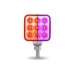 Amber/Red Stop, Turn & Tail to Purple Auxiliary 3" Mini Double Face Square Light with Reflector LEDs - 30 Diodes - Image 5