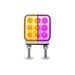 Turn & Tail to Purple Auxiliary 3" Mini Double Face Square Light with Reflector LEDs - 30 Diodes-TLED-DS3XP2