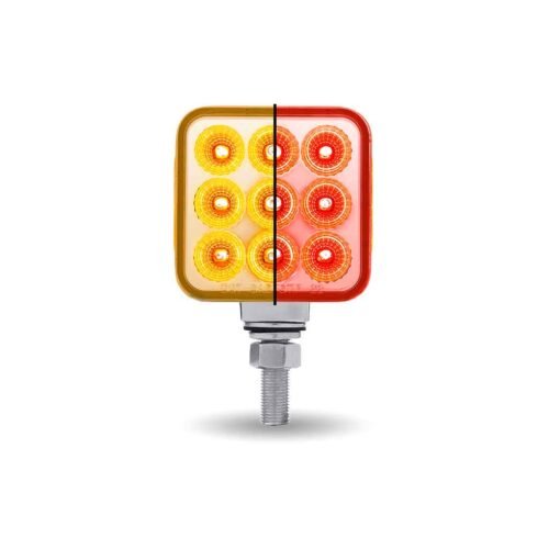 Turn & Tail to Red Auxiliary 3" Mini Double Face Square Light with Reflector LEDs - 30 Diodes-TLED-DS3XR1