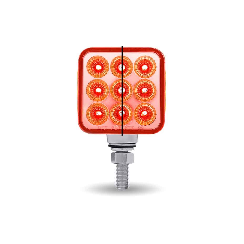 TLED-DS3XR1_REAR_DUAL Amber/Red Stop, Turn & Tail to Red Auxiliary 3" Mini Double Face Square Light with Reflector LEDs - 30 Diodes - Image 4