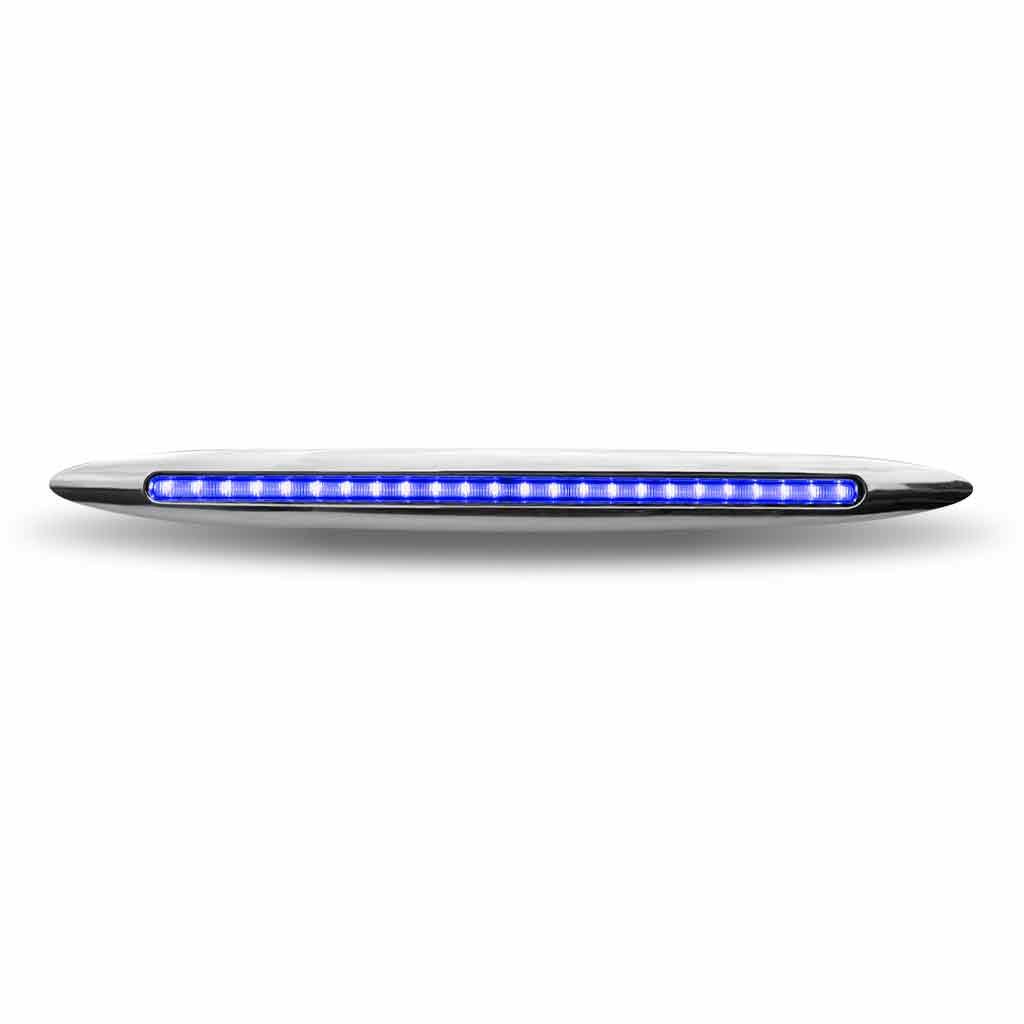 TLED-F17B_FRONT_ON 17" Blue Auxiliary Slim Flatline LED Light - 24 Diodes - Image 2