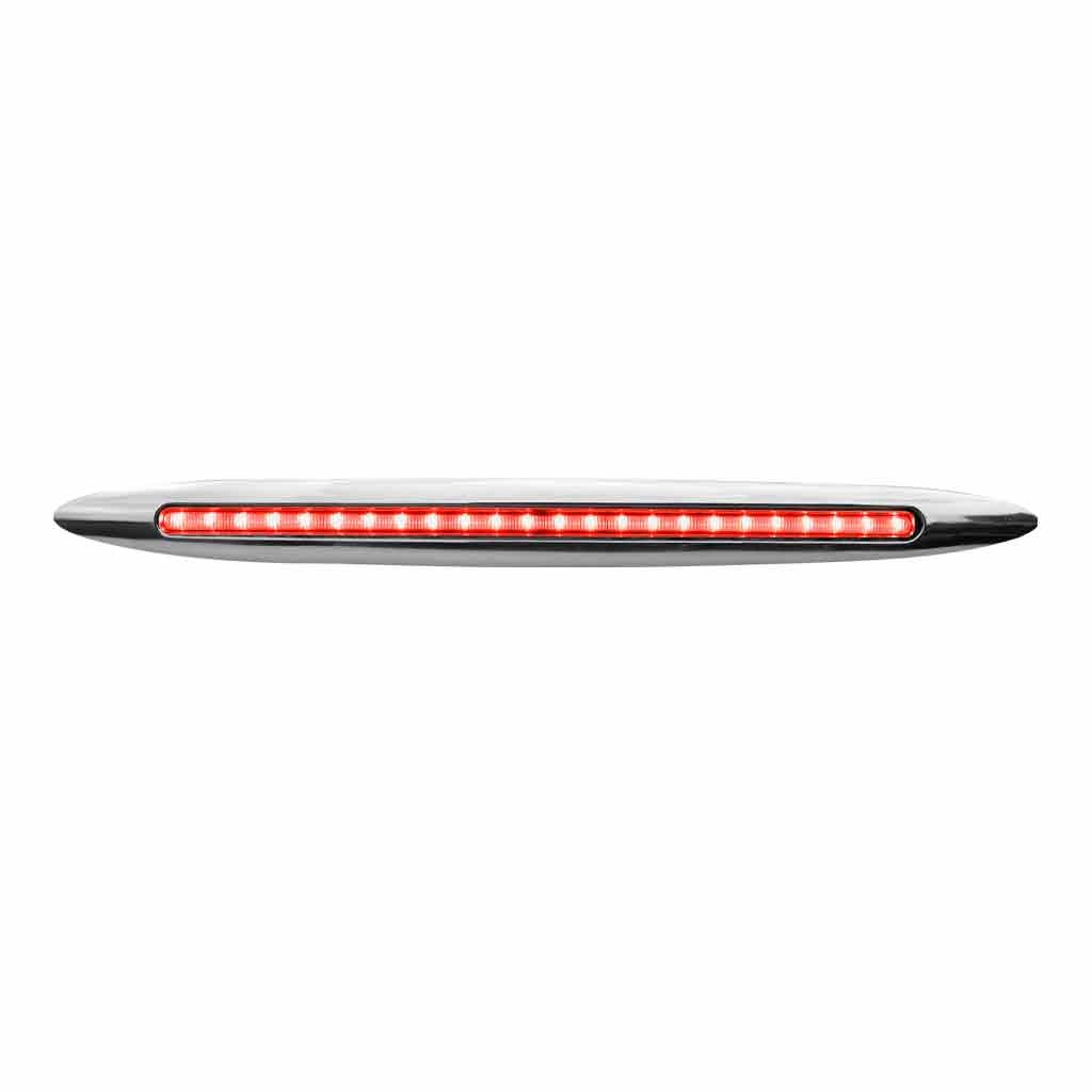 TLED-F17R_FRONT_ON 17" Red Marker Slim Flatline LED Light - 24 Diodes - Image 2
