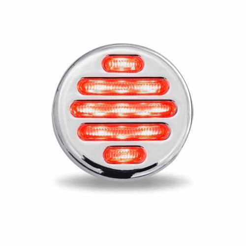 2" Clear Red Marker Flatline Round LED Light - 9 Diodes-TLED-F2CR
