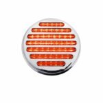 4" Clear Red Stop, Turn & Tail Round Flatline LED Light - 49 Diodes - Image 2