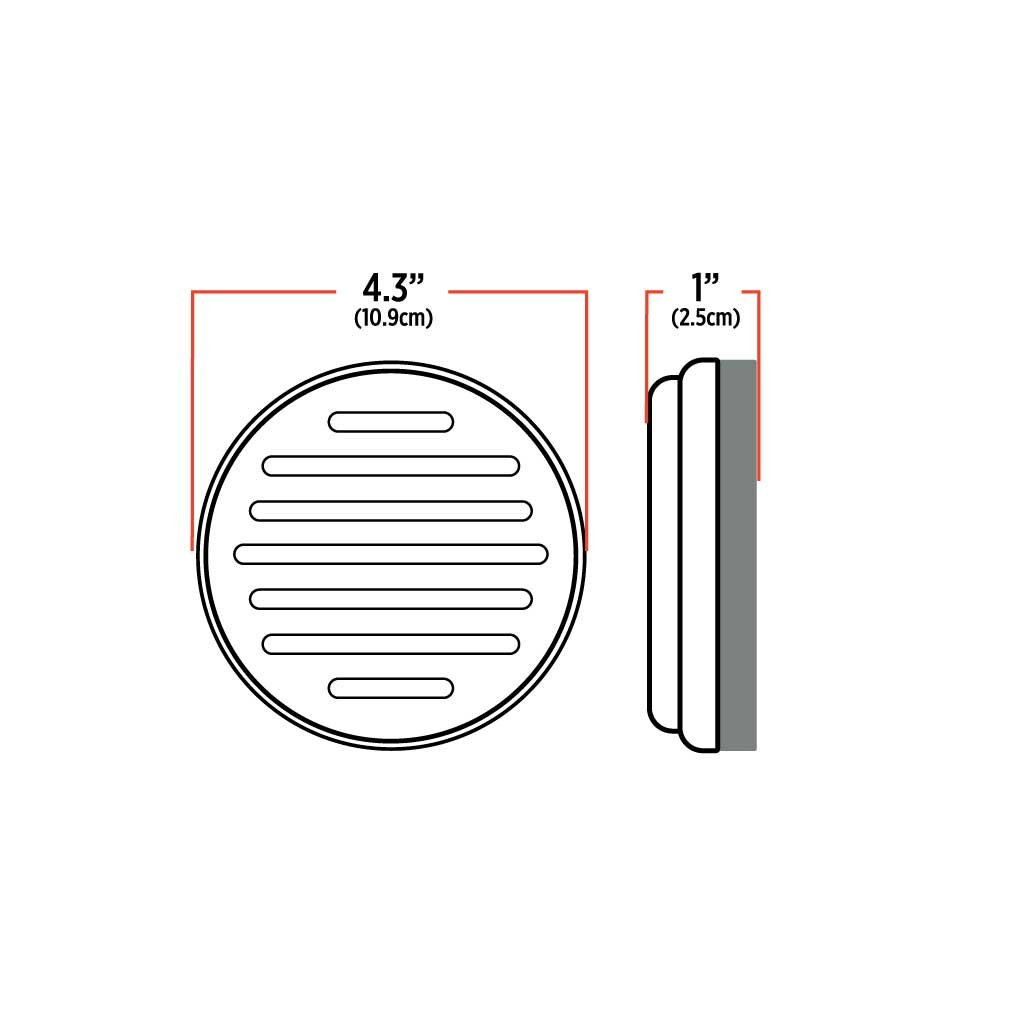TLED-F4R_TECH 4" Red Stop, Turn & Tail Round Flatline LED Light - 49 Diodes - Image 3