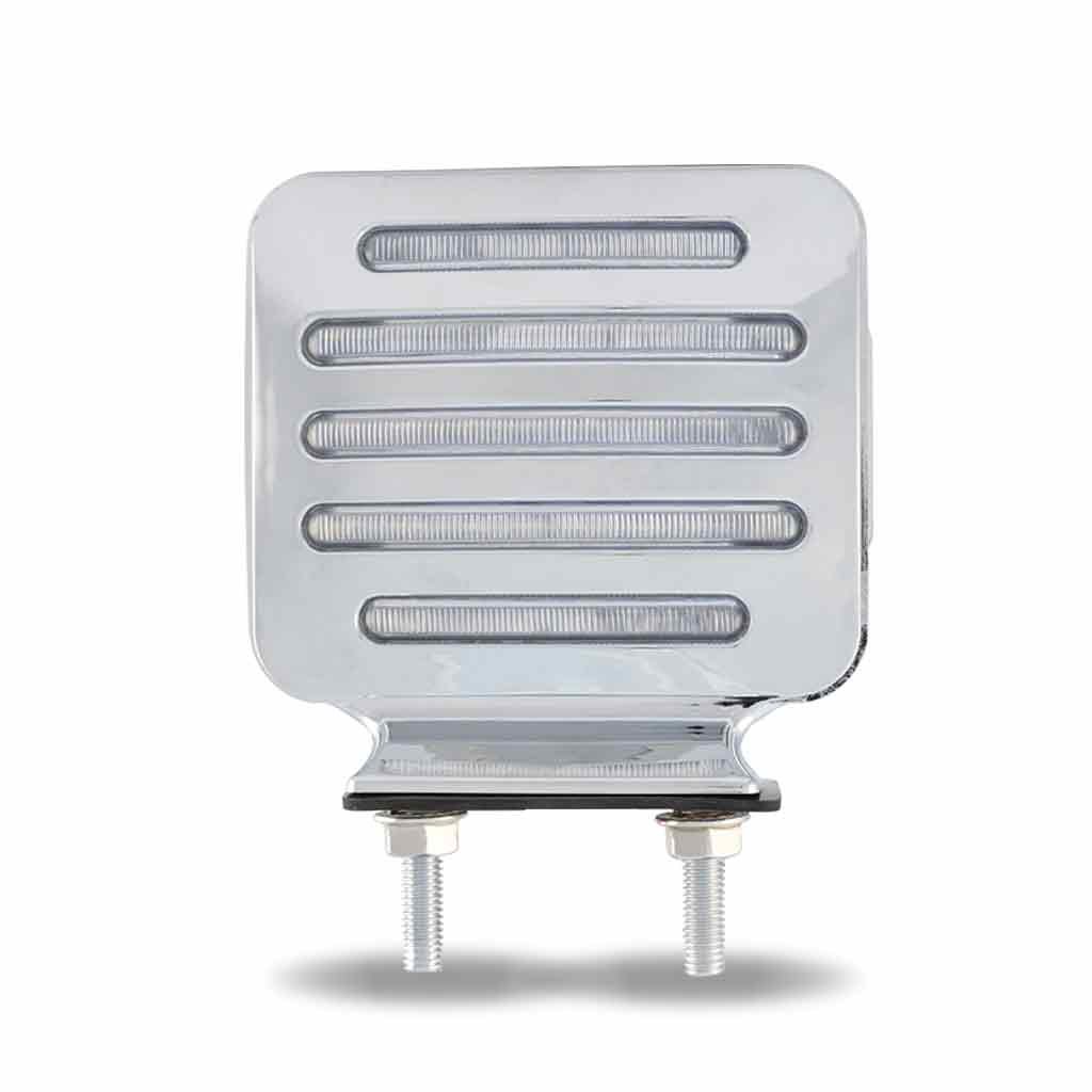 Clear Amber/Red Turn & Marker Double Face Square Flatline LED Light - 80 Diodes-TLED-FSC