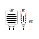 Clear Amber/Red Turn & Marker Double Face Square Flatline LED Light - 80 Diodes - Image 3