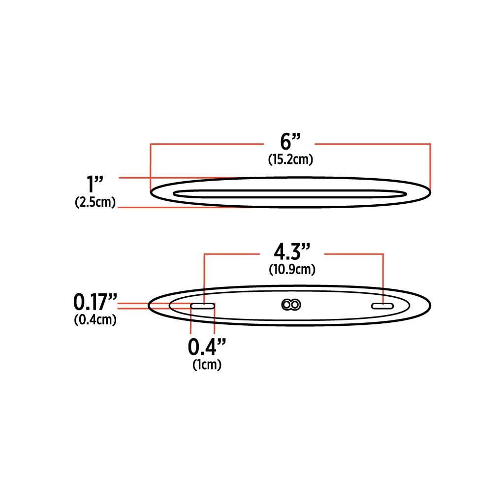 TLED-FX76_TECH 6" Red Marker to White Auxiliary Slim Flatline LED Light - 9 Diodes - Image 9