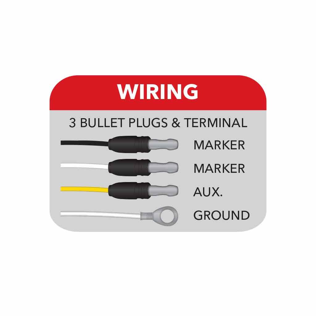 TLED-FX76_WIRING 6" Red Marker to White Auxiliary Slim Flatline LED Light - 9 Diodes - Image 10