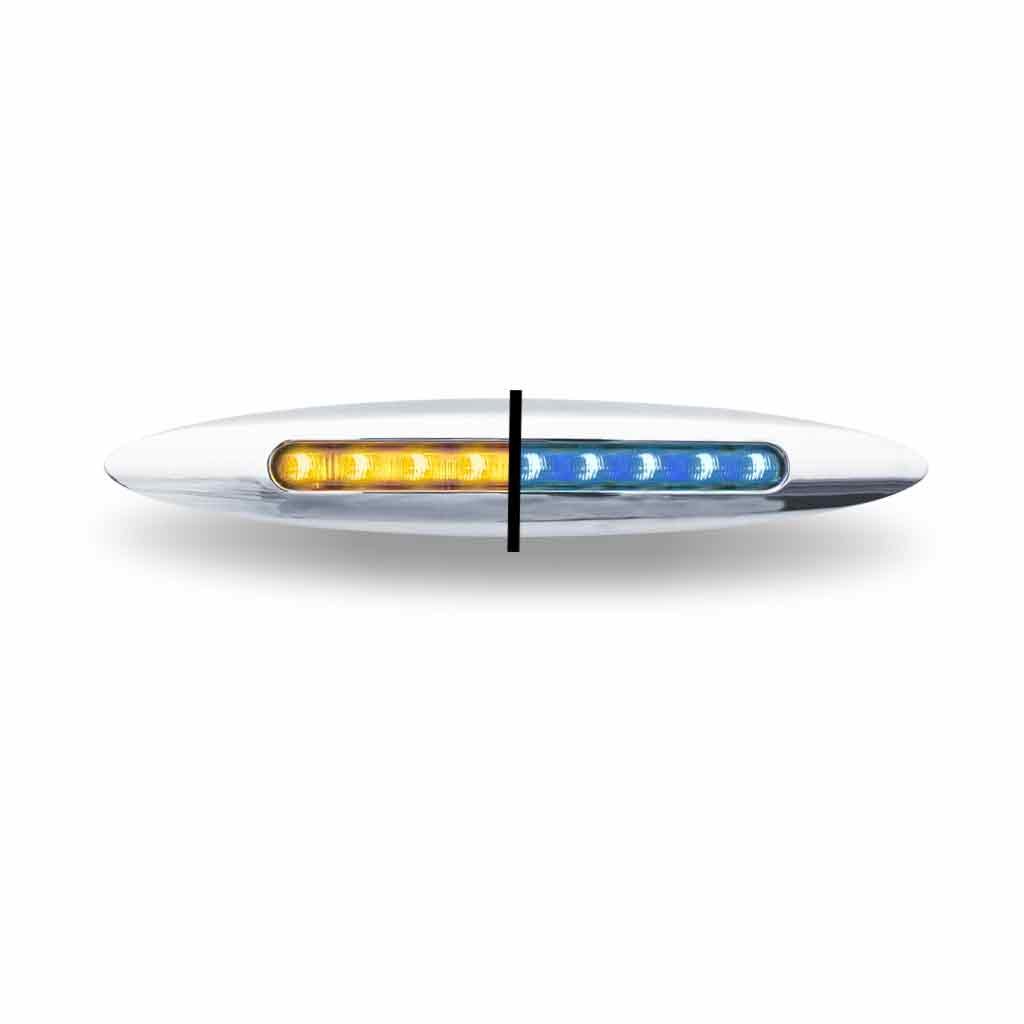 6" Amber Marker to Blue Auxiliary Slim Flatline LED Light - 9 Diodes-TLED-FX80