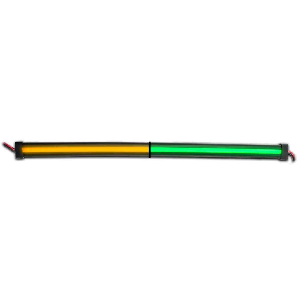 12" Clear Amber to Green Auxiliary Center Glow Strip LED Light - 60 Diodes-TLED-GL12CXAG