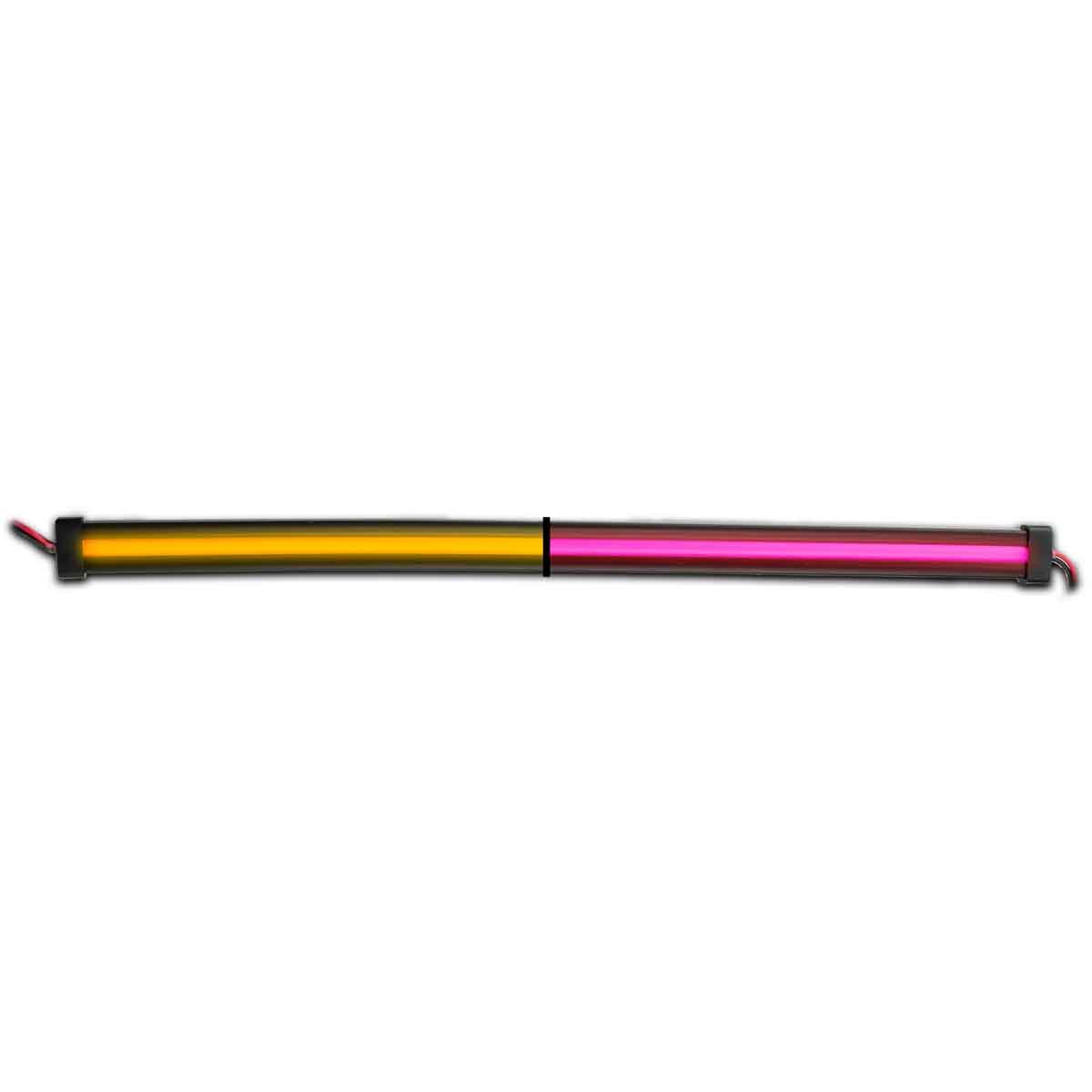 12" Clear Amber to Pink Auxiliary Center Glow Strip LED Light - 60 Diodes-TLED-GL12CXAPK
