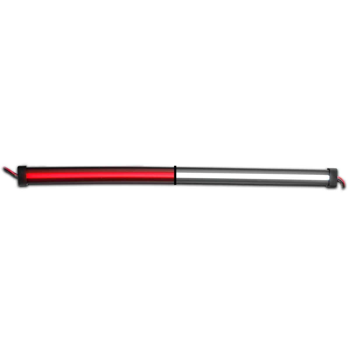 12" Clear Red to White Auxiliary Center Glow Strip LED Light - 60 Diodes-TLED-GL12CXRW