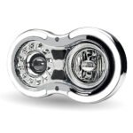 "Retro Series" LED Projector Headlight Assembly with Glow Position & Marker LED Accents - Chrome (Passenger Side) - Image 5
