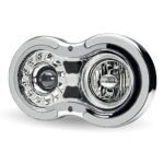 "Retro Series" LED Projector Headlight Assembly with Glow Position & Marker LED Accents - Chrome (Passenger Side) - Image 4