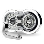 "Retro Series" LED Projector Headlight Assembly with Glow Position & Marker LED Accents & Mounting Bracket - Chrome (Passenger Side) - Image 5