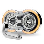 "Retro Series" LED Projector Headlight Assembly with Glow Position & Marker LED Accents & Mounting Bracket - Chrome (Passenger Side) - Image 6
