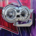 "Retro Series" LED Projector Headlight Assembly with Glow Position & Marker LED Accents & Mounting Bracket - Chrome (Passenger Side) - Image 7