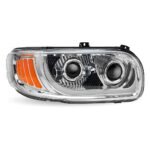 Peterbilt 389/388/367/567 LED Projector Headlight Assembly with- Chrome (Passenger Side) - Image 3