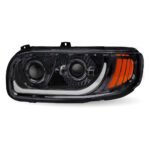 Peterbilt 389/388/367/567 LED Projector Headlight Assembly - Black (Driver Side) - Image 3