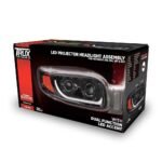 Peterbilt 389/388/367/567 LED Projector Headlight Assembly - Black (Passenger Side) - Image 5