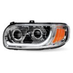 Peterbilt 389/388/367/567 Heated LED Projector Headlight Assembly - Chrome (Driver Side) - Image 2