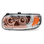 Peterbilt 389/388/367/567 Heated LED Projector Headlight Assembly - Chrome (Driver Side) - Image 5