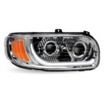Peterbilt 389/388/367/567 Heated LED Projector Headlight Assembly - Chrome (Passenger Side) - Image 2