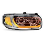 Peterbilt 389/388/367/567 Heated LED Projector Headlight Assembly - Chrome (Passenger Side) - Image 3