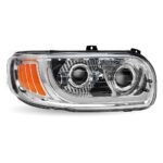 Peterbilt 389/388/367/567 Heated LED Projector Headlight Assembly - Chrome (Passenger Side) - Image 6