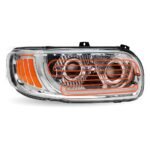 Peterbilt 389/388/367/567 Heated LED Projector Headlight Assembly - Chrome (Passenger Side) - Image 5
