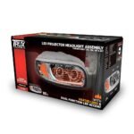 Peterbilt 389/388/367/567 Heated LED Projector Headlight Assembly - Chrome (Passenger Side) - Image 9