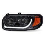 Peterbilt 389/388/367/567 Heated LED Projector Headlight Assembly - Black (Driver Side) - Image 2