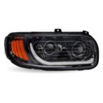 Peterbilt 389/388/367/567 Heated LED Projector Headlight Assembly - Black (Passenger Side) - Image 6