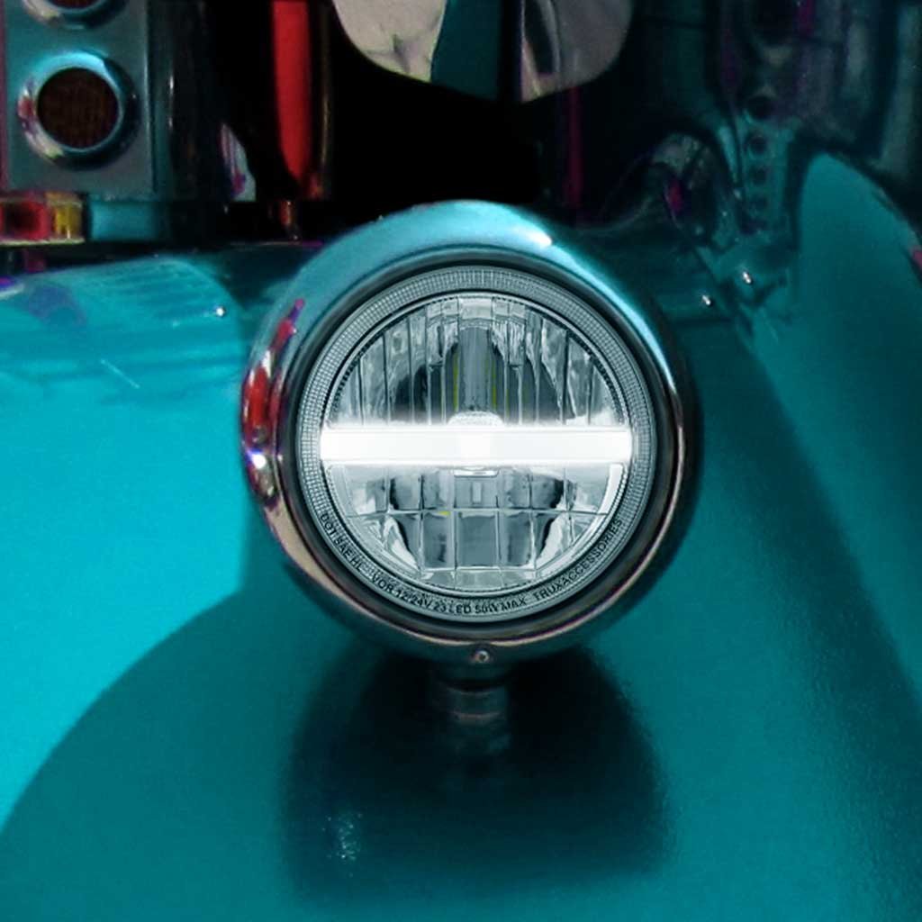 TLED-H118_TRUCK 7" LED Reflector Headlight with Glow Position LED Accent - Combination High & Low Beam | 2200 Lumens - Image 4