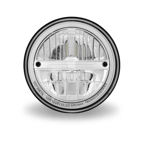 7" Heated LED Reflector Headlight with Glow Position LED Accent - Combination High & Low Beam | 2200 Lumens-TLED-H119