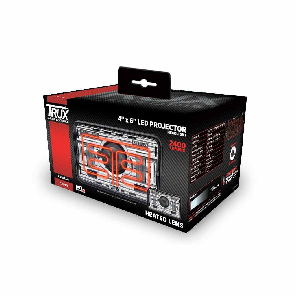 TLED-H11_BOX 4" x 6" Heated LED Projector Headlight (High Beam) 2400 Lumens - Image 4