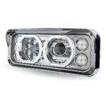 Universal LED Projector Headlight Assembly with Glow Position Halos & Marker LEDs - Chrome (Driver Side) - Image 5